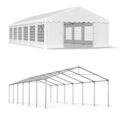 Partyzelt 6x12m PAVILLON Bierzelt Festzelt Gartenzelt WASSERDICHT 12x6 weiß PE