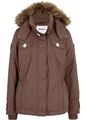 Winterjacke mit abnehmbarer Kapuze Gr. 36 Braun Damen-Jacke Parka Mantel Neu*