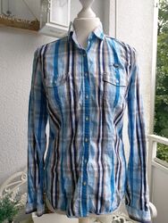 GAASTRA Hübsches Bluse Gr.M/36/38 blau weiß kariert Oktoberfest wNEU