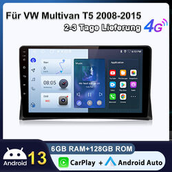 Android 13 Carplay Autoradio Für VW Multivan T5 6+128G SWC RDS USB DAB+ GPS NAVI