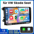 9" DAB+ 128G Autoradio Android 13 GPS NAVI Für VW GOLF 5 6 Tiguan Passat Touran