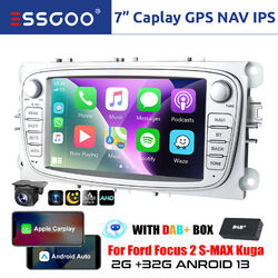 Autoradio DAB+ Carplay Android 13 32G BT GPS Kamera Für Ford Focus MK2 Galaxy II