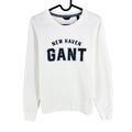 GANT Weiß Logo Rundhals Sweatshirt Pullover GRÖSSE S