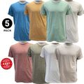 Herren schwere Mischung schlicht 5er-Pack verschiedene kurzärmelige Rundhalsausschnitt-T-Shirts Fitnessstudio Top