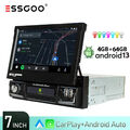 1 DIN 7 Zoll  4+64GB Autoradio Android 13 Ausfahrbarem Display GPS NAVI BT WIFI