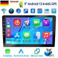 Autoradio 9 Zoll 2 DIN Android 13 4+64GB GPS Navi RDS Bluetooth Apple Carplay