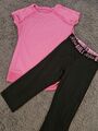 Outfit Sport Set Gr.152-164 Yigga C&A Leggings Schwarz Girl Pink Kurzarm 