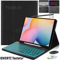 QWERTZ Tastatur Hülle für Samsung Galaxy Tab S6 Lite 10,4 SM-P627 P625 P613 P619