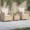 Bistroset Balkonset Sitzgruppe Gartenmöbel 3-tlg. Poly Rattan Akazienholz vidaXL