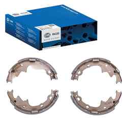 HELLA BREMSBACKEN-SATZ 228,6mm HINTERACHSE passend für CHRYSLER VOYAGER JEEP