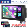 7" 2 DIN Carplay Autoradio Android 13 4+64G GPS NAVIGATION WiFi RDS FM BT Kamera