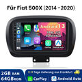 2+64G Carplay Android 13 Autoradio GPS Navi WIFI BT DAB+ Für Fiat 500x 2014-2020