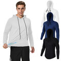 Funktions Shirt Herren langarm mit Kapuze Longsleeve Laufshirt Hoodie Fitness