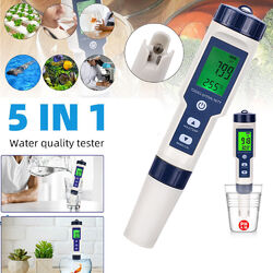 5in1 PH Wert Wasser Messgerät Digital Messer Tester Aquarium Pool Prüfer pH 0-14