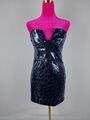 Kleid Zara Gr. S 36 (XS/34) blau schwarz animal Leo Party dress Pailletten mini