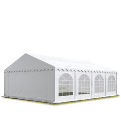 6x8 m PVC Partyzelt Gartenzelt Pavillon Festzelt Bierzelt weiß feuersicher