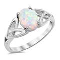 RING 925 Sterling-SILBER Edelstein OPAL lab. WEIß Gr. 17, 18, 19, 20, 21