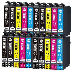 20x Patronen für Epson 604XL XP-2200 3200 4200 2205 3205 4205 WF-2950 2935 DWF