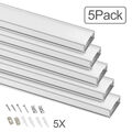 5x 1m LED Aluprofil Aluminium LED Profile U Alu Schiene Leiste für LED Streifen