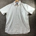 Gant Popeline Hemd Herren XL beige weiß Washer Gingham Regular Fit Classic Button