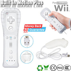 2 in 1 Remote Motion Plus Controller, Nunchuk ver. Farben für Nintendo Wii/U NEU