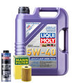 Motoröl 5W40 LIQUI MOLY High Tech 5L +MANN Ölfilter +Spülung