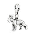 Charm-Anhänger Schäferhund 925 Silber antik 20x13mm Silberanhänger Amulett