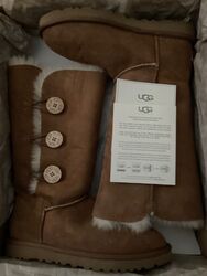 UGG Australia Damen Boots Bailey Button Tall Triplet chestnut 39 Neu+Ovp!