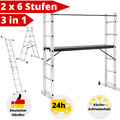 Aluleiter 6 Stufen Alugerüst Baugerüst Multifunktionsleiter Klapp Stehleiter