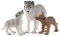 SCHLEICH WILD LIFE 42472 WOLFSMUTTER MIT WELPEN NEU OVP