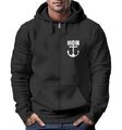 Zip-Hoodie Herren Sweatjacke mit Kapuze Moin Nordisch Anker Print Zipjacke