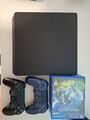 Sony PlayStation 4 Slim 500GB Schwarz / 2 Controller / 6 PS4 Spiele 