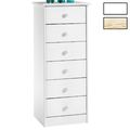 Kommode Hochschrank mit 6 Schubladen Highboard Kiefer massiv lackiert