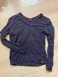 Shirt Bluse Longsleeve Esprit edc XS 34 dunkelblau Violett Purple 