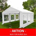 PROFI XXL 4x8m Partyzelt Festzelt Pavillon Gartenzelt mit Fenstern STAHLRAHMEN