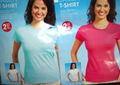 T-Shirt 2 Stück türkis+weiß rosa+weiß  Gr. 36-38 40-42