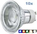 10er Pack LED Leuchtmittel GU10 230V Warmweiß Tageslichtweiß 3W 5W Blau Rot Grün