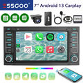 2+32G Android 13 CarPlay Autoradio DAB+ Kam Mik FM BT Für VW T5 Multivan Touareg