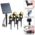 4er LED Solar Strahler Solar-Leuchte Solarspot Garten Leuchte 2 Modi Spot 4-in-1