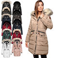 Navahoo Paula Damen Winter Jacke Mantel Parka warm gefütterte Winterjacke B383