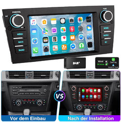 DAB+ Carplay Autoradio Android 13 Für BMW 3er E90 E91 E92 E93 2+32G GPS NAVI SWC