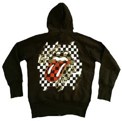 AMPLIFIED Vintage ROLLING STONES Zunge Kapuzen Pulli Rock Star Zip Hoodie XL