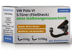 ANHÄNGERKUPPLUNG für VW Polo VI 17-21 abnehmbar WESTFALIA +13pol E-Satz ABE