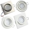 6x LED Einbaustrahler Set GU10 230V 1-9 Watt rund eckig schwenkbar Einbauspot