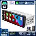 Android 14.0 Autoradio 1 DIN DAB+ Kabellos CarPlay Navi WIFI FM RDS 2+32G Kamera