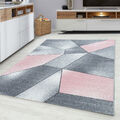 Moderne Designer Teppich mit geometrischen Muster Abstrakt Muster Grau Pink