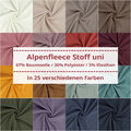 Alpenfleece Stoff, Kuschelsweat, Uni-Farben (Meterware ab 0,50m)