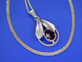 Halskette & Anhänger Teka Theodor Klotz Pforzheim Amethyst 835er-Silber Necklace