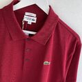 Lacoste Sport Poloshirt Größe 7 XXL 2XL Herren Rot Baumwolle Slim Fit Kurzarm