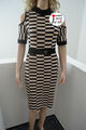 Designer Joseph Ribkoff Kleid Dress Viscosejersey UK 10 DE 36 schwarz/beige